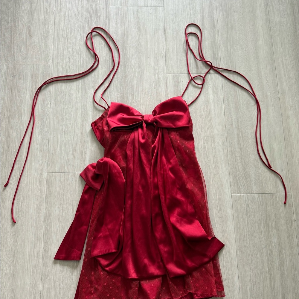 PINK Victoria's Secret Red Satin Chemise